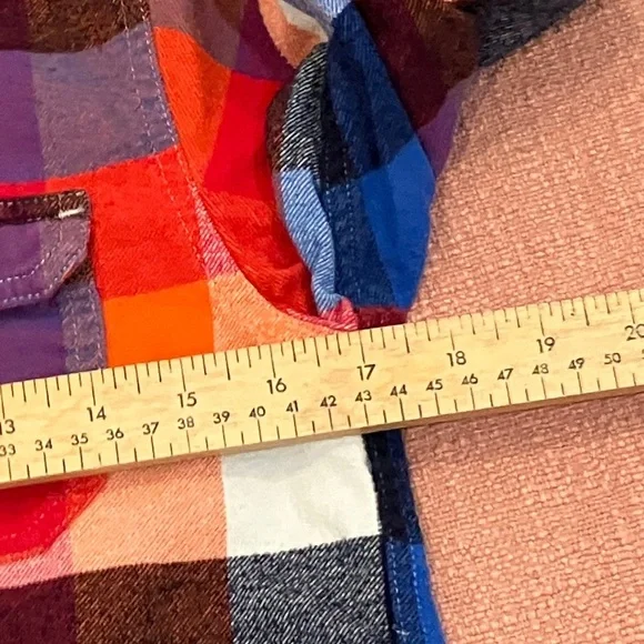 Multicolor Plaid Button Down Shirt with Hood - Picture 7 of 11